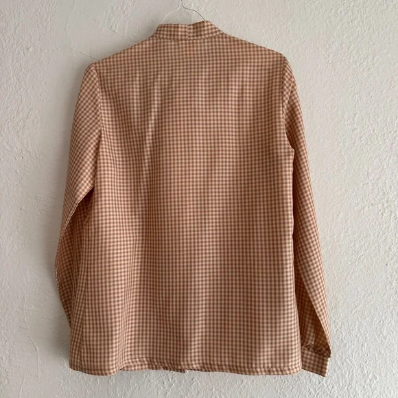 Vintage gingham secretary blouse - Picture 3 of 5